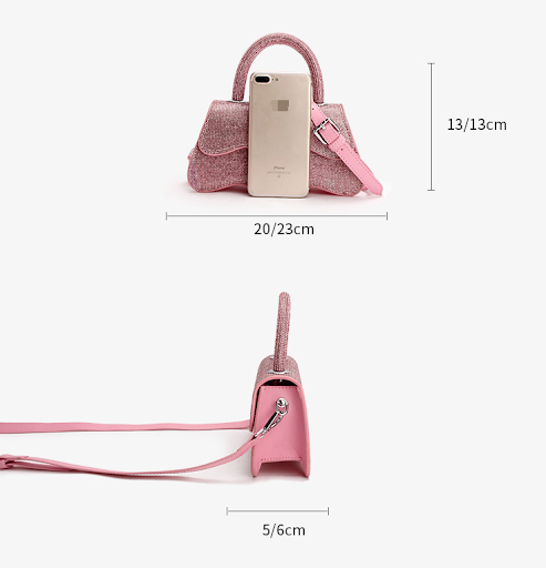 Title 1, Colorful Rhinestone Handheld Small Square Bag C...