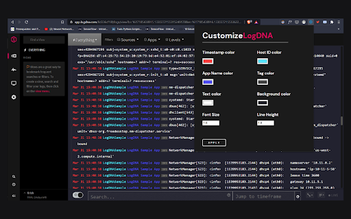 Customize LogDNA