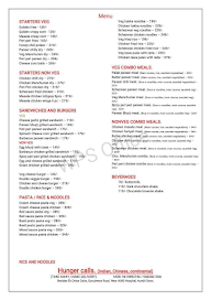 Hunger Calls menu 1