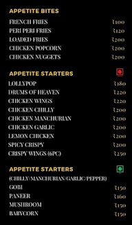 Night Appetite menu 3