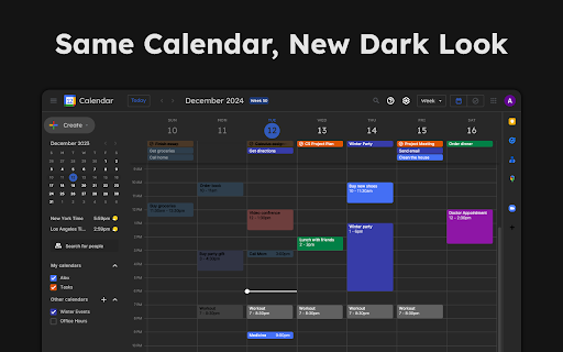 Calendar Dark Mode