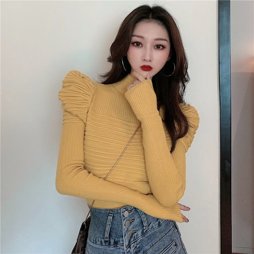 Title 11, Design Sense Niche Puff Sleeves Slimming Fall W...