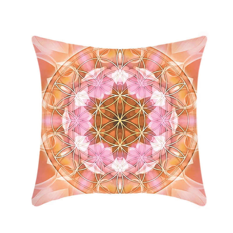 Bolster com estampa étnica de mandala, ideal para yoga e relaxamento. Conforto e suporte para posturas, design decorativo e étnico.