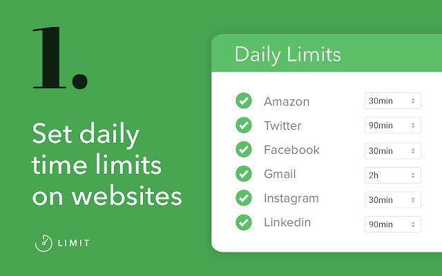 Limit - Set Limits for Distracting Sites chrome extension