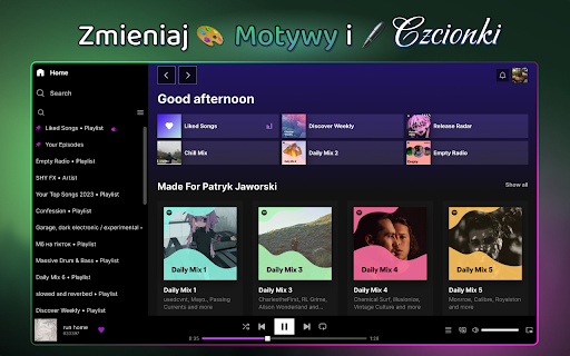 SpoPlus - Edytuj motyw i ustawienia Spotify