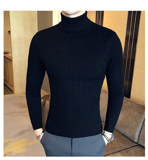 Title 4, Twist knitted turtleneck sweater bottoming shirt