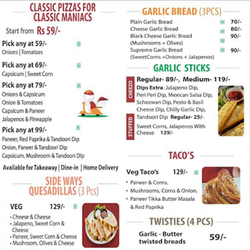 La Pino'z Pizza menu 