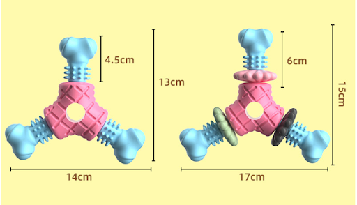 Title 2, Triangle Meat TPR Biting and Grinding Dog Toy P...