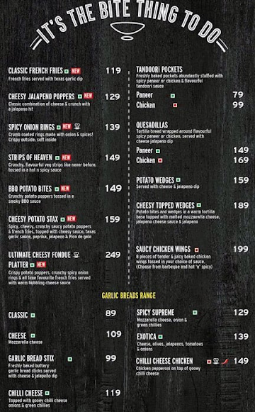 Pizza Hut menu 