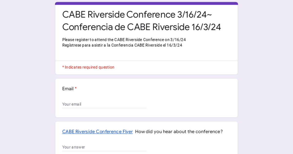 CABE Riverside Conference 3/16/24~ Conferencia de CABE Riverside 16/3/24