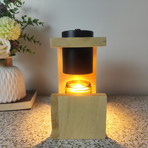 Title 5, Creative Solid Wood Aromatherapy Wax Lamp Candl...