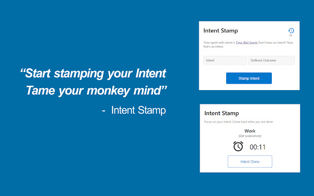 Intent Stamp chrome extension