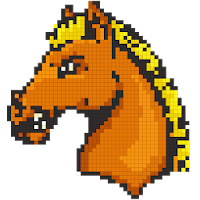 Horse Color by Number-Pixel Art Draw Coloring Book