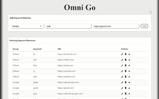 Omni Go chrome extension