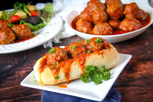 World Famous Slow Cooker Meatballs on a sub.