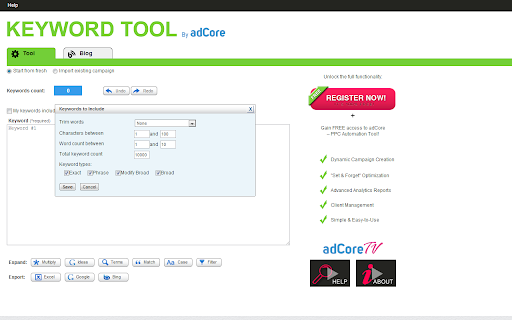 FREE Keyword Tool by adCore