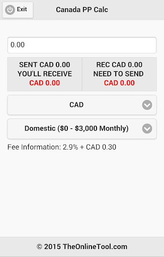 Canada PP Calc PayPal