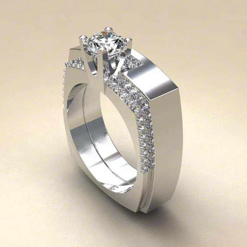 Damesring met ingelegde zirkonia Een schitterend sieraad voor dagelijks gebruik. Elegant design dat je look compleet maakt en je stijl accentueert.