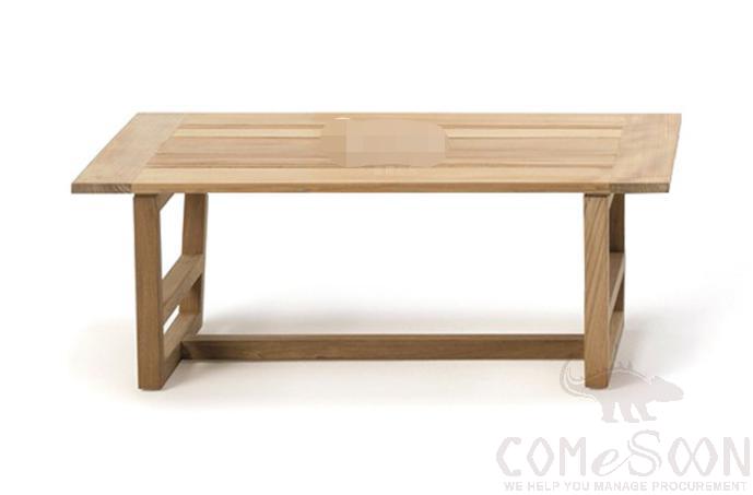 Outdoor Solid Wood Coffee Table-120*80cm, Solid Wood Frame, 120*80*30cm