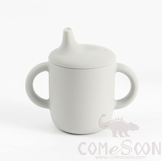 Children's Water Cup W/lid, Silicone, 150ML, Light Grey