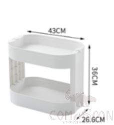 (Without Handle) Two-Tier Storage Rack (Without Wheels), PP, 43*26.5*36cm