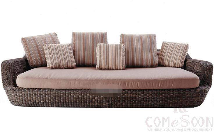 Outdoor Rattan Sofa-180cm, High Density Sponge, 180*70*75cm product image