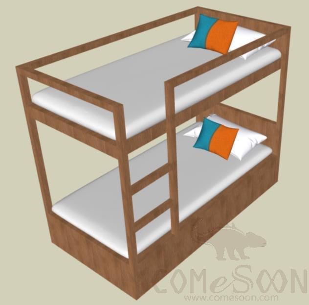 Bunk Bed Set, Chipboard, 110(W) * 210(L) * 170(H) cm
