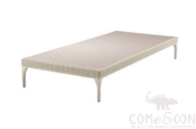 Outdoor Rattan Coffee Table-150*75cm, Metal Frame+ PE Rattan, 150*75*32cm product image