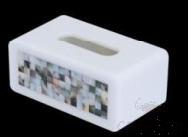 W4-White Bright Black Shell Double-Sided Long Tissue Box, Resin+ Shell, 202*117* 88 mm product image