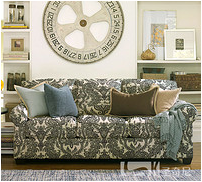 Carmen Fabric Three-Seat Sofa Catherine Black
