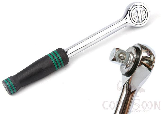 Quick Release Reversible Socket Ratchet Wrench 1/2", Chrome Vanadium Steel+ PP & Tpr Plastic Handle