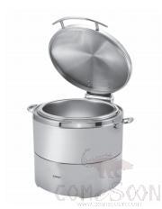 Round Steel Lid Induction Soup Station, 12L