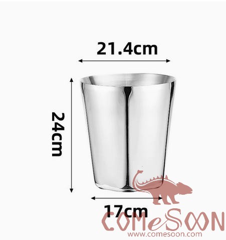 Mirror hexagonal ice bucket silver