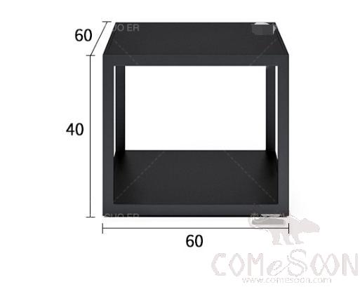 Carbon Steel Coffee Table-60*60*40cm-Ad-302
