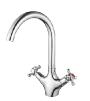 Double-handle single-hole hybrid kitchen faucet