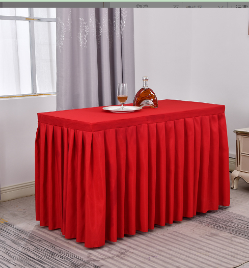 Rectangle Table Skirting(120*45+ 75cm)-Red