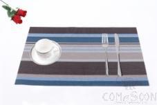 Hot Pressed Edge PVC Placemat, Blue and Brown Stripes 2*1, L30*W45cm product image