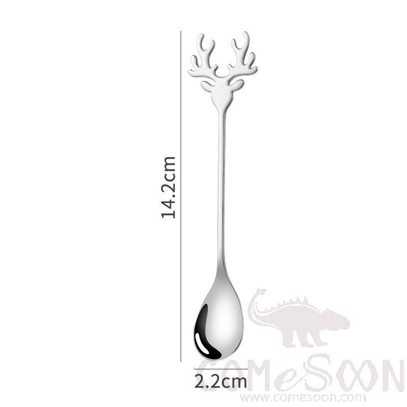 Coffee Spoon, 304 Stainless Steel, Silver, L14.2*W2.2cm