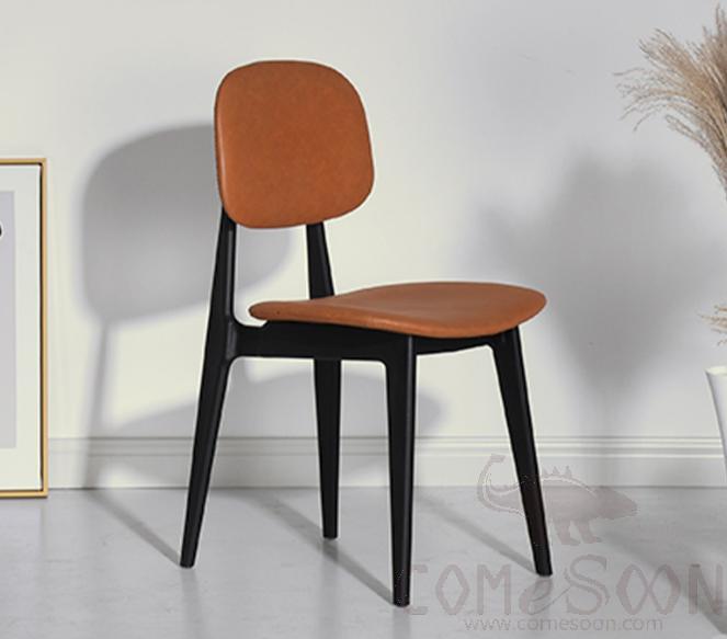Dining Chair, Pu Soft Bag, Orange, 43 * 41 * 82.5 * 43 cm