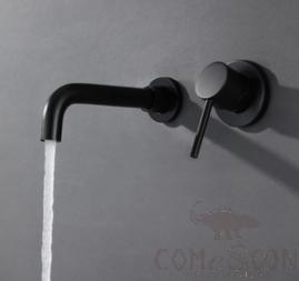 Mounted wall faucet-black-brass