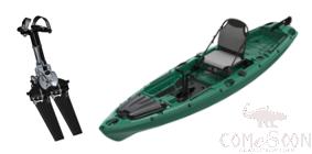 Double 12.5' Fins Pedal Boat, Lldpe, L375*W89*H37 cm