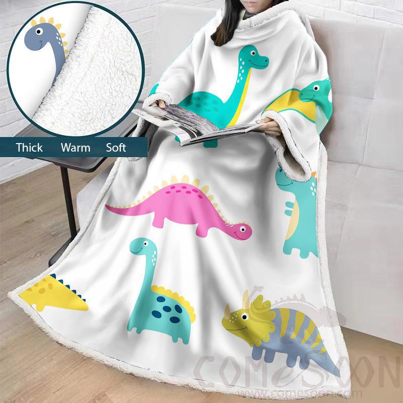 Cartoon Blanket with Sleeves, Crystal Velvet, 127*178 cm