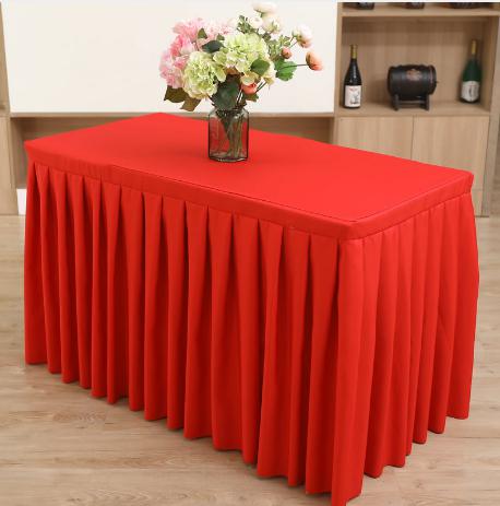 Table Skirting(150*45+ 75cm)-Red