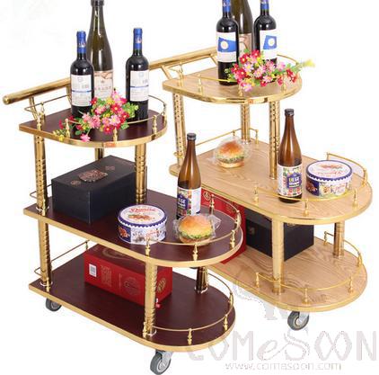 Wine Cart, Ss201 (Titanium Plated), 77*40*92.5cm