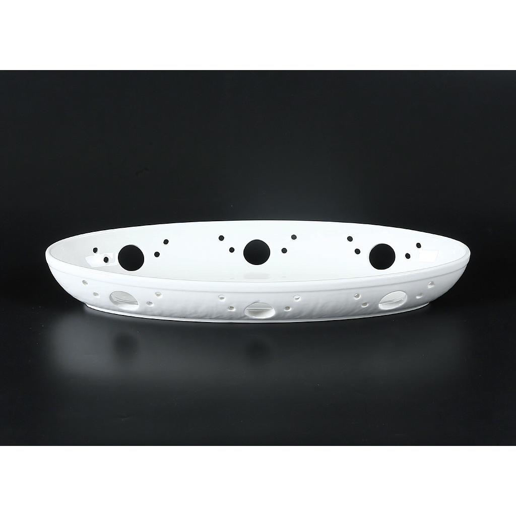 18.5" Stone Grain Oval Long Plate Holder