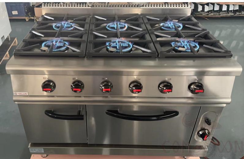 Customized 8-Burner Gas Cooking Stove W/gas Oven, 1500*900*850+ 70mm, SUS 304
