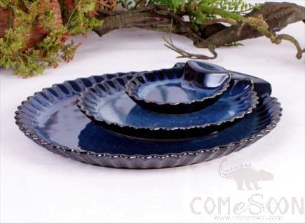 Blue Glaze 5" Scallop Shallow Plate