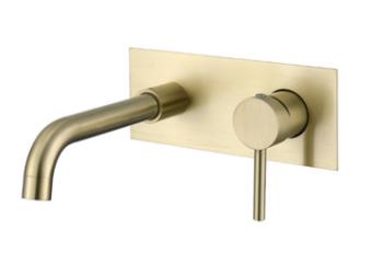 Hidden wall basin faucet-brass