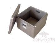 Grey Insulated Box, with Electrophoretic Hinges and Nickel-Plated Handle, PP, 95L