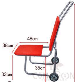 Hotel Kvc Flat Transport Chair Cloth Cart, Thickened 2 Wheels Large, Steel Pipe, L48*W38*H101cm